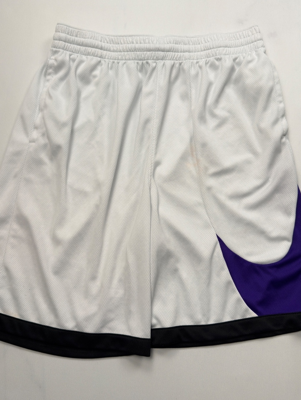 Nike Basketball Shorts White Purple Black Trim - Boys XL+ Husky